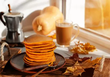 Pumpkin Flapjacks with Orange Sauce