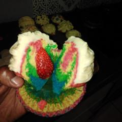 Rainbow Strawberry Cupcakes