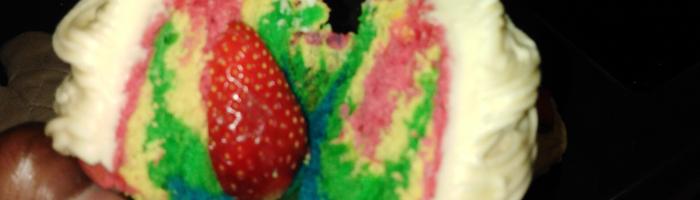 Rainbow Strawberry Cupcakes