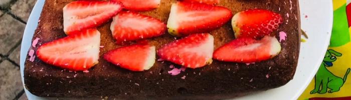 Sweet strawberry sponge cake